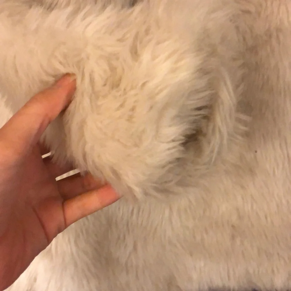 Girls' Cream Faux Fur Pea Coat